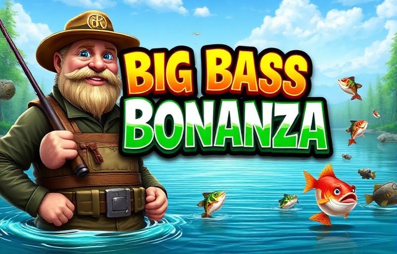 Big Bass Bonanza slot thumbnail featuring a fisherman, fish symbols and a lake backdrop