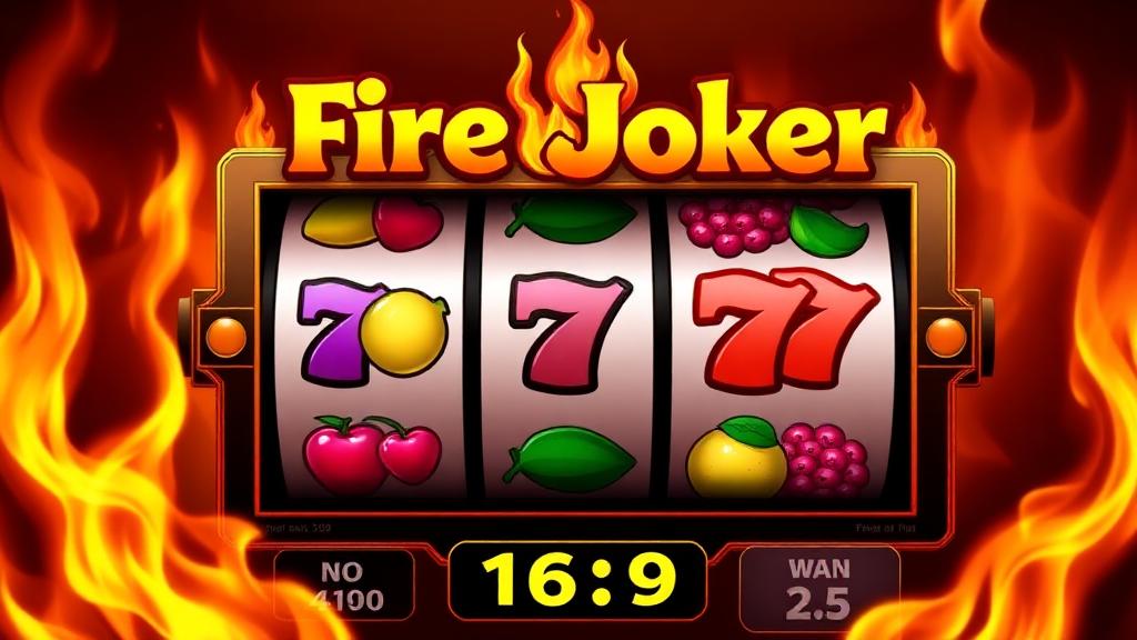 Fire Joker's classic 3-reel game with fruit symbols and flaming background effects