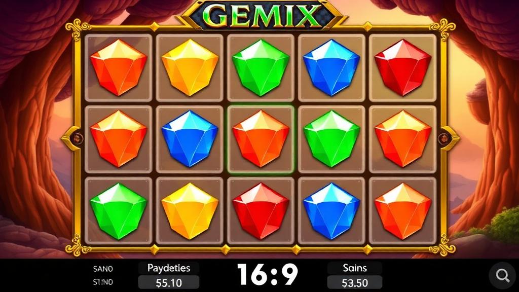 Gemix 7x7 grid game with matching gems and world progression