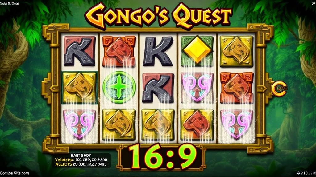 Gonzo's Quest gameplay showing stone block symbols cascading on the Avalanche reels with a jungle backdrop
