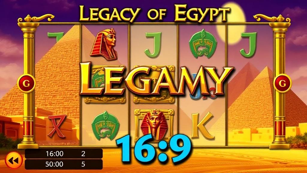 Legacy of Egypt gameplay with Egyptian reels and a pyramid backdrop