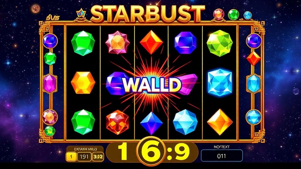 Starburst base game with colourful gem symbols and an expanding wild on the middle reel