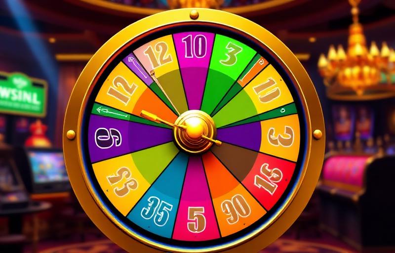 Super Wheel thumbnail featuring a large, colourful spinning wheel divided into numbered segments with a golden pointer and a luxurious casino backdrop