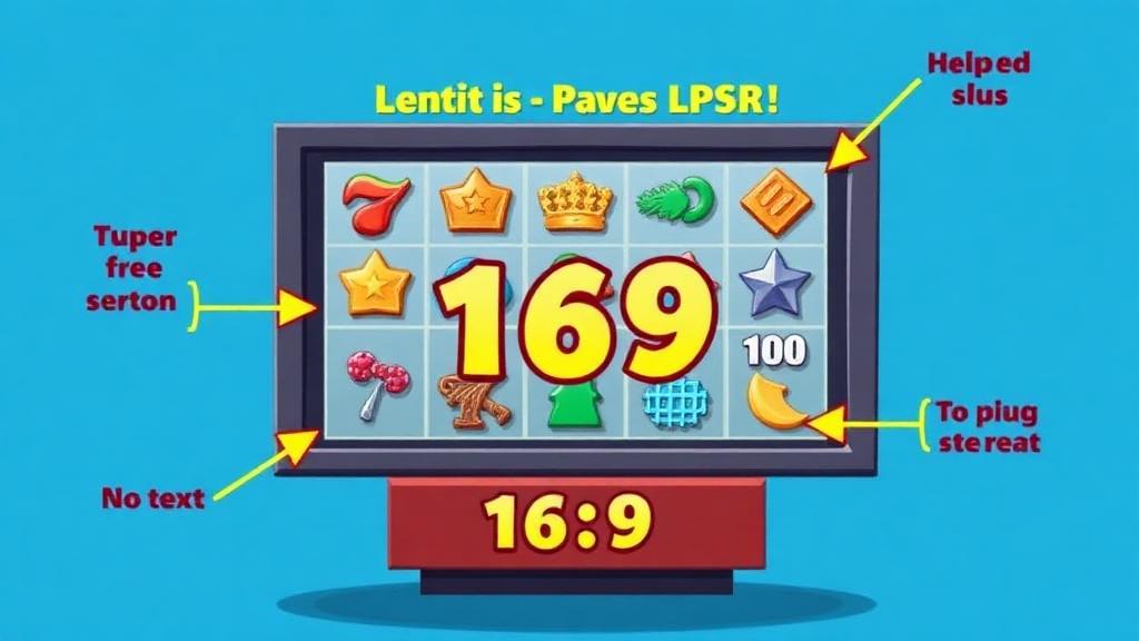 Friendly illustration of a beginner learning free slots on a large screen with helpful icons and arrows explaining the interface