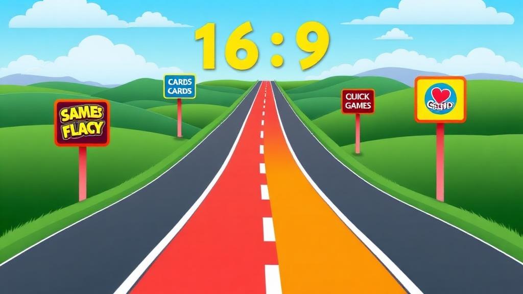 Illustrated path splitting into five colourful routes, each leading to a different game type — slots, cards, bingo, casual and quick play